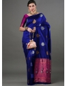 Royal Blue Ravishing Designer Wedding Wear Sari