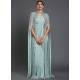 Aqua Grey Alluring Ready To Wear Stitched Designer Wedding Wear Sari With Shrug