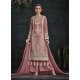 Old Rose Designer Party Wear Heavy Faux Georgette Palazzo Suit