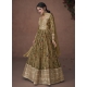 Mehendi Designer Party Wear Pure Organza Silk Anarkali Suit