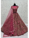 Rose Red Designer Heavy Embroidered Bridal Wear Lehenga Choli