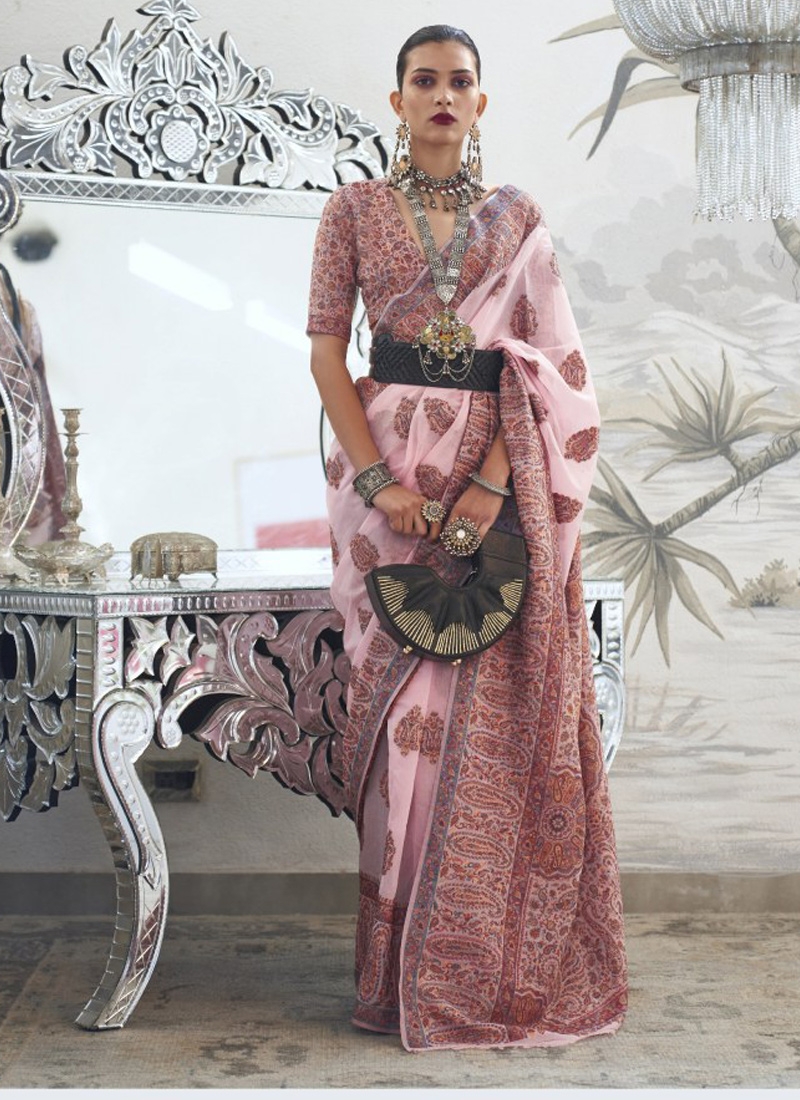 Pink Traditional Designer Wedding Wear Sari