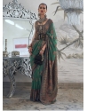 Dark Green Traditional Designer Wedding Wear Sari