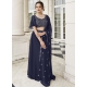 Navy Blue Readymade Designer Faux Georgette Wedding Wear Lehenga Choli