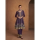 Purple Readymade Designer Party Wear Real Chinon Palazzo Suit