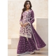 Lavender Designer Wedding Wear Real Georgette Palazzo Suit