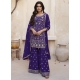 Violet Designer Wedding Wear Real Georgette Palazzo Suit