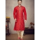 Red Exclusive Designer Readymade Kurta Pajama