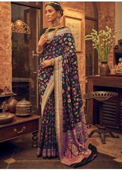 Black Traditional Designer Wedding Wear Sari