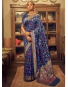 Dark Blue Traditional Designer Wedding Wear Sari