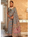 Grey Traditional Designer Wedding Wear Sari