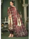 Coffee Designer Wedding Wear Pure Viscous Dyed Pashmina Palazzo Suit