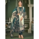 Teal Blue Designer Wedding Wear Pure Viscous Dyed Pashmina Palazzo Suit