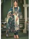Teal Blue Designer Wedding Wear Pure Viscous Dyed Pashmina Palazzo Suit