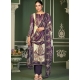 Purple Designer Wedding Wear Pure Viscous Dyed Pashmina Palazzo Suit