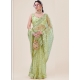 Pista Green Stylish Designer Wedding Wear Sari