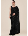Black Stylish Designer Wedding Wear Sari