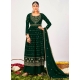 Dark Green Designer Wedding Wear Blooming Georgette Palazzo Suit