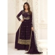 Purple Designer Wedding Wear Georgette Palazzo Suit