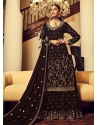 Coffee Designer Wedding Wear Nazneen Palazzo Suit