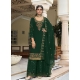 Dark Green Designer Wedding Wear Heavy Georgette Palazzo Suit