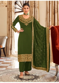 Mehendi Designer Wedding Wear Pure Vichithra Palazzo Suit