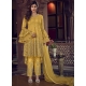 Yellow Scintillating Designer Wedding Wear Palazzo Suit