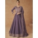 Mauve Designer Party Wear Premium Silk Anarkali Suit