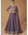 Mauve Designer Party Wear Premium Silk Anarkali Suit