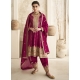 Rose Red Scintillating Designer Wedding Wear Palazzo Suit