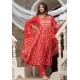 Red Traditional Function Wear Readymade Cotton Cambric Suit