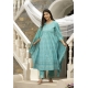 Blue Traditional Function Wear Readymade Cotton Cambric Suit