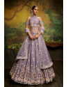 Lavender Poly Georgette Designer Party Wear Lehenga Choli