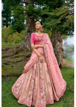 Pink Designer Bridal Silk Heavy Lehenga Choli