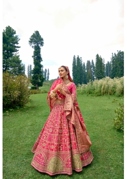 Rani Pink Designer Bridal Silk Heavy Lehenga Choli