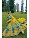 Teal And Yellow Designer Bridal Silk Heavy Lehenga Choli