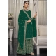 Dark Green Traditional Wear Heavy Fox Georgette Palazzo Suit