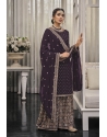 Purple Traditional Wear Heavy Fox Georgette Palazzo Suit