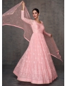 Pink Real Georgette Party Wear Designer Anarkali Suit