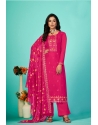 Rani Pink Designer Function Wear Organza Straight Suit