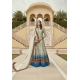 Grey Party Wear Heavy Readymade Gown With Off White Dupatta