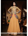 Shilpa Shetty Zari Work Beige Jacket Style Salwar Suit