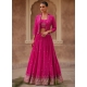 Rani Pink Premium Silk Party Wear Lehenga Style Skirt With Choli And Jacket