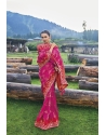Latest Rani Pink Heavy Designer Banarasi Silk Saree