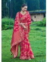 Traditional Crimson Heavy Designer Banarasi Silk Saree
