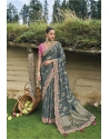 Fantastic Teal Heavy Designer Banarasi Silk Saree