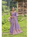 Stunning Lavender Heavy Designer Banarasi Silk Saree