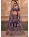 Perfect Purple Designer Silk Heavy Worked Wedding Lehenga Choli