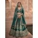 Glamorous Dark Green Designer Silk Heavy Worked Wedding Lehenga Choli