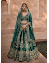 Glamorous Dark Green Designer Silk Heavy Worked Wedding Lehenga Choli